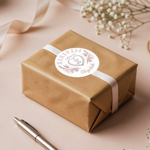 Sticker Rond Monogramme personnalisé de couronne et de couronne