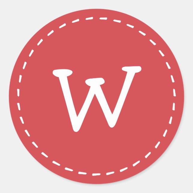 Sticker Rond Monogramme personnalisé moderne mignon simple poin (Devant)