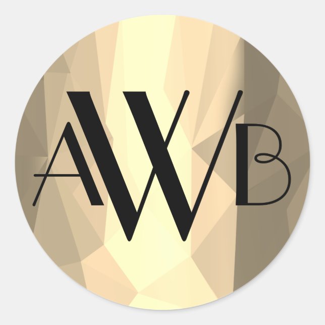 Sticker Rond Monogramme personnalisé Type moderne (Devant)