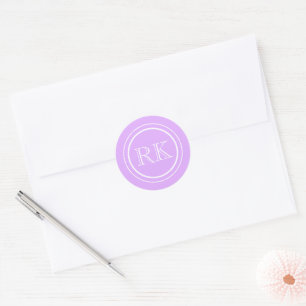 Sticker Rond Monogramme professionnel élégant script lavande