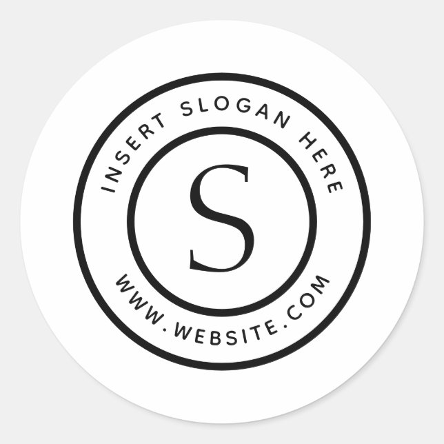 Sticker Rond Monogramme professionnel personnalisé (Devant)