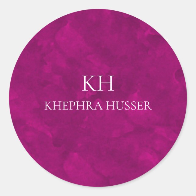 Sticker Rond Monogramme rose (Devant)