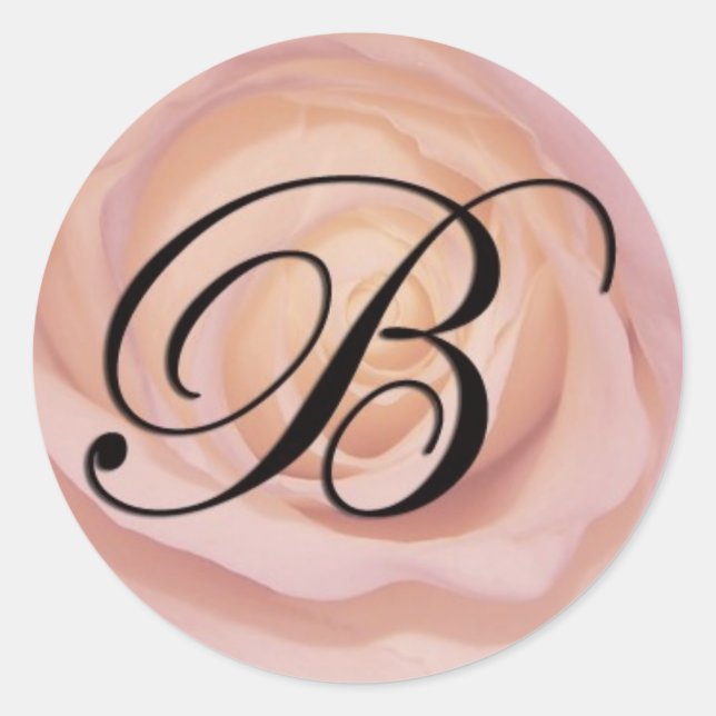 Sticker Rond monogramme rose B (Devant)