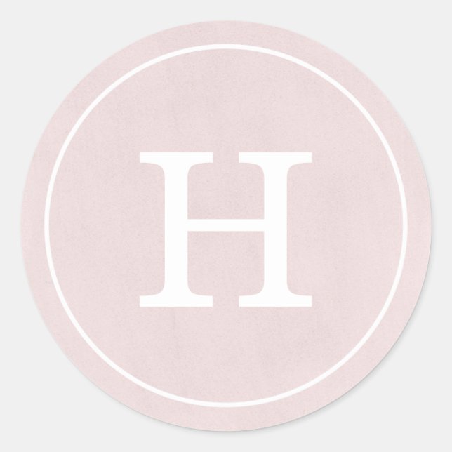 Sticker Rond Monogramme rose noir Debonair (Devant)