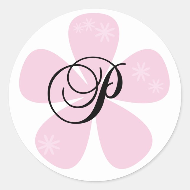 Sticker Rond Monogramme rose P (Devant)