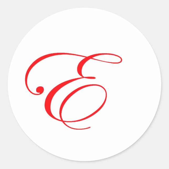 Sticker Rond Monogramme rouge E (Devant)