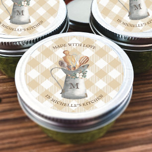 Sticker Rond Monogramme rustique de ferme