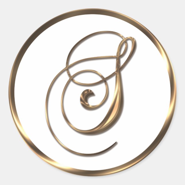 Sticker Rond Monogramme S Bronze Faux (Devant)