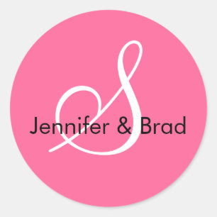 Sticker Rond Monogramme S Mariage Printemps 2010 Sceau rose