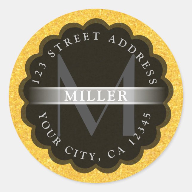 Sticker Rond Monogramme Scolo & Gold (Devant)