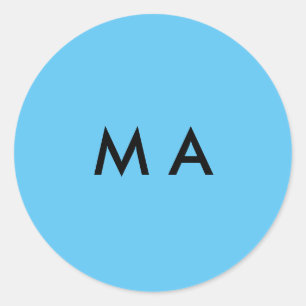 Sticker Rond Monogramme simple ajoutez votre lettre de nom homm