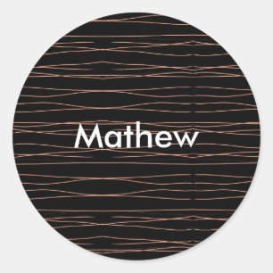 Sticker Rond Monogramme simple ajoutez votre lettre de nom homm