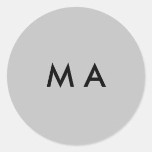 Sticker Rond Monogramme simple ajoutez votre lettre de nom homm