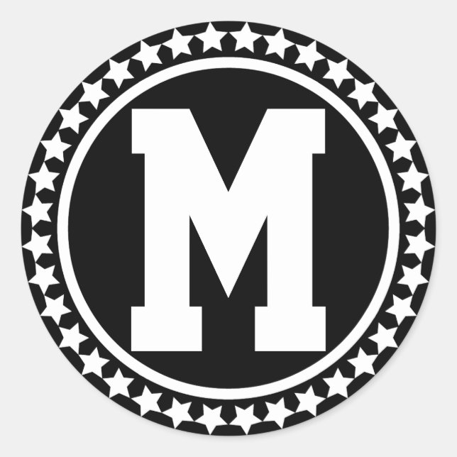 Sticker Rond Monogramme Superstar noir (Devant)