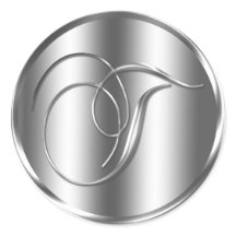 Monogramme T Faire-part de mariage couleur argent