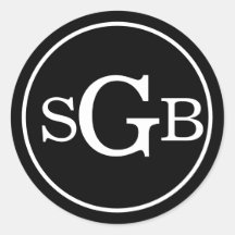 Monogramme traditionnel circulaire noir et blanc