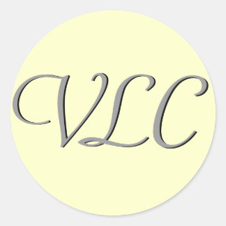 Sticker Rond Monogramme Trois bâton crème et gris