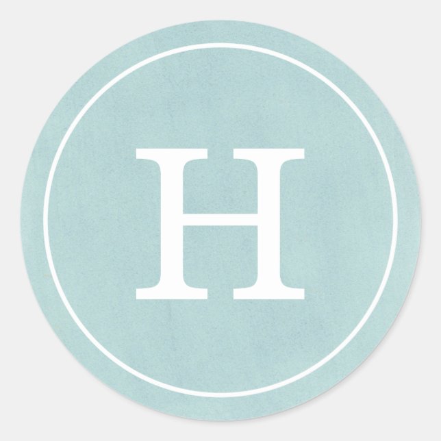 Sticker Rond Monogramme Turquoise Debonair (Devant)