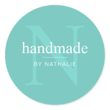 Monogramme Turquoise Élégant Création Personnalisé