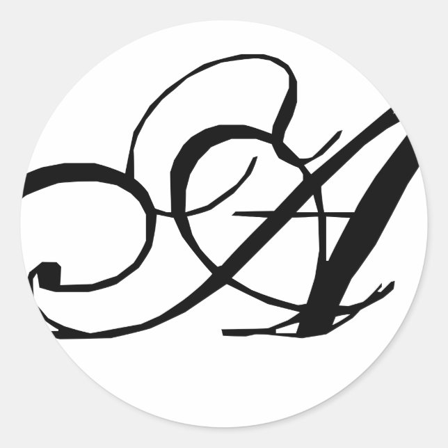 Sticker Rond Monogramme Un Sceau Mariage (Devant)