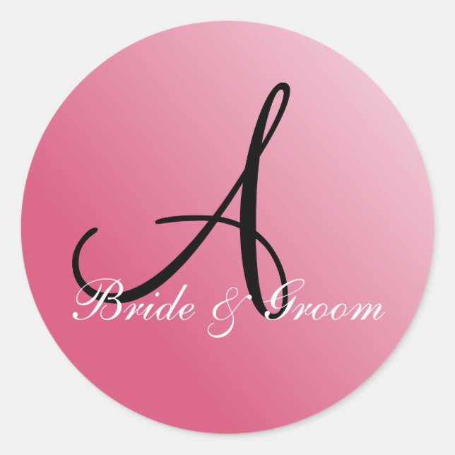 Sticker Rond Monogramme Un sceau personnalisable (Devant)