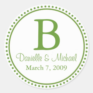 Sticker Rond Monogramme vert