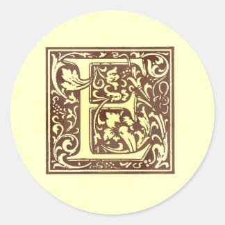 Sticker Rond Monogramme vintage E
