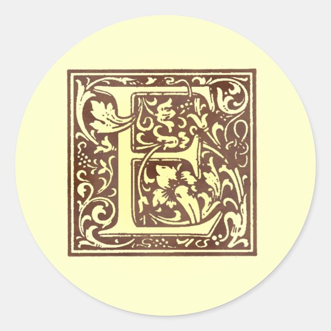 Sticker Rond Monogramme vintage E (Devant)