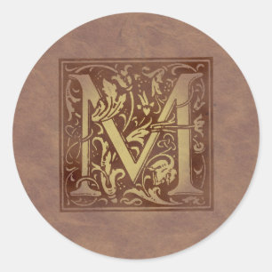 Sticker Rond Monogramme vintage M