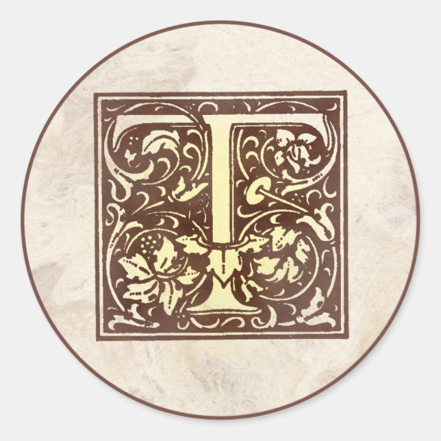 Sticker Rond Monogramme vintage T (Devant)