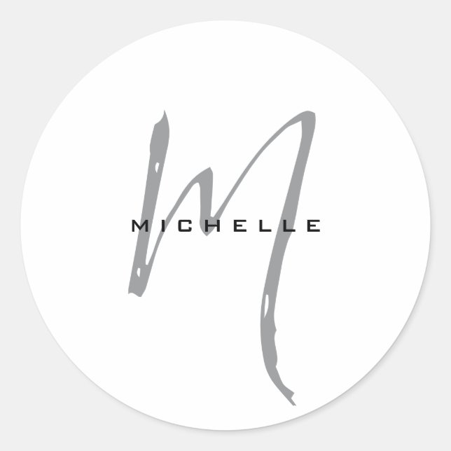 Sticker Rond Monogramme Votre Nom Cadeau Spécial Bien-Aimé Ceux (Devant)