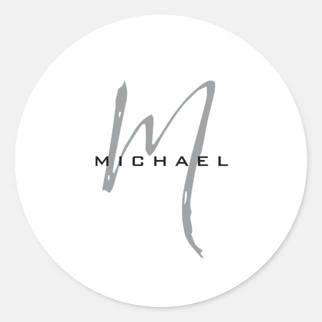 Sticker Rond Monogramme Votre Nom Spécial Bien-Aimé (Devant)