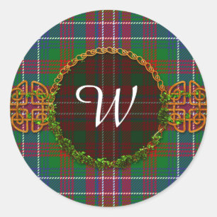 Sticker Rond Monogramme Wilson Tartan