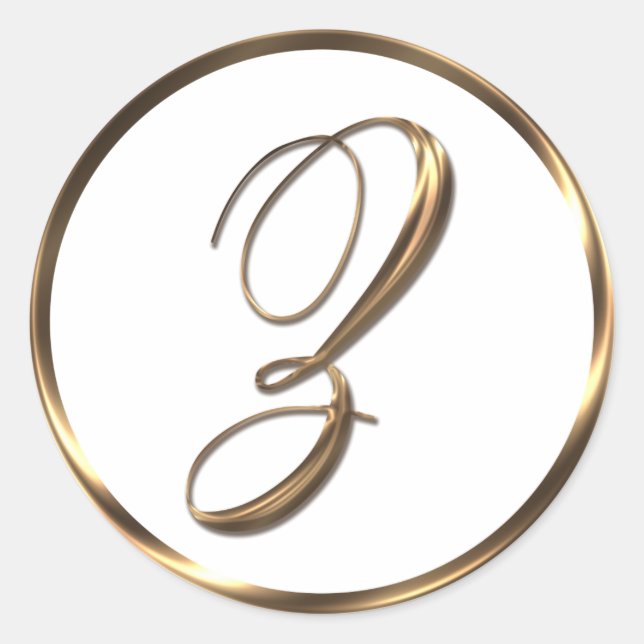 Sticker Rond Monogramme Z Faux Bronze (Devant)
