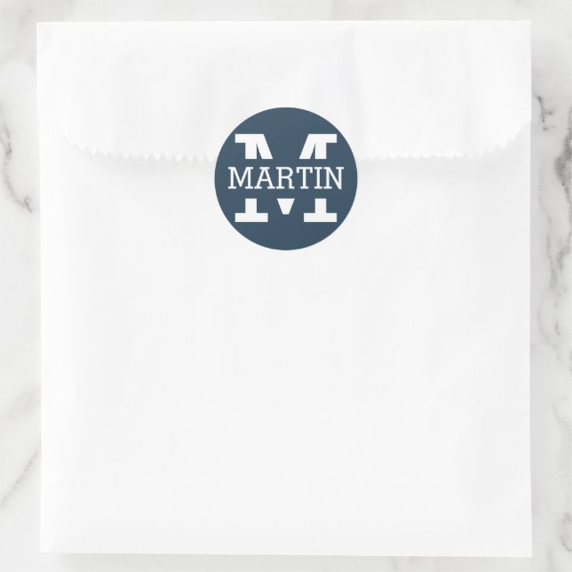 Sticker Rond monogrammed et nom (Sac)