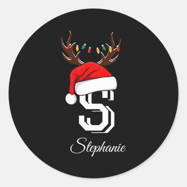 Sticker Rond Monogrammed Family Christmas Matching Outfits _1  (Devant)