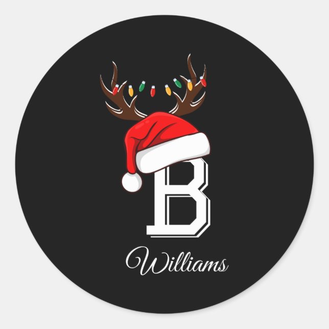 Sticker Rond Monogrammed Family Christmas Matching Outfits _3  (Devant)