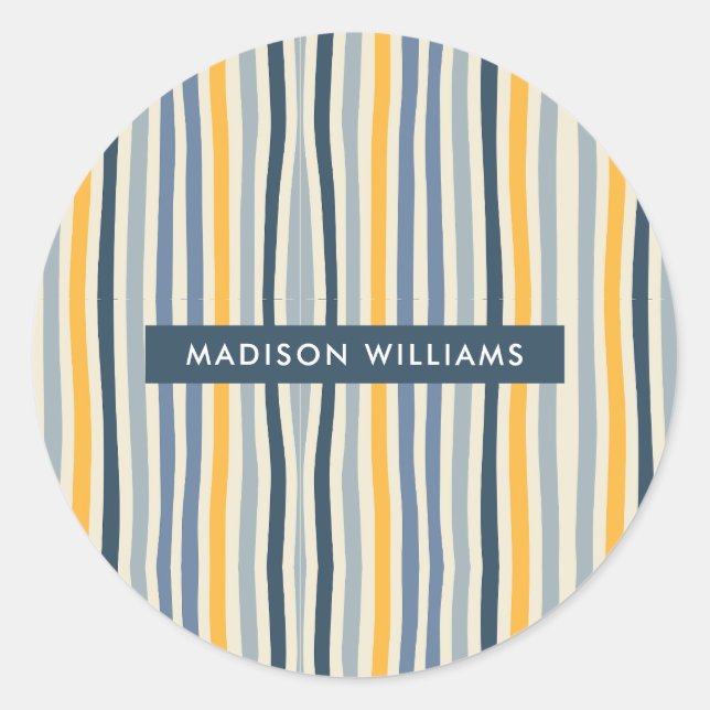 Sticker Rond monogrammed, nom, (Devant)