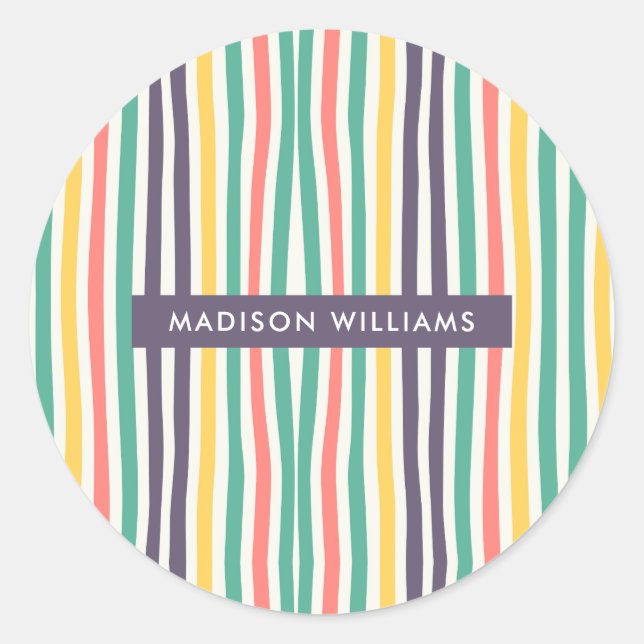 Sticker Rond monogrammed, nom, (Devant)