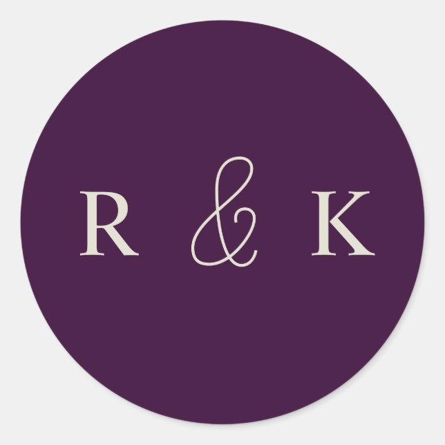 Sticker Rond Monogrammes de couples élégants (Devant)