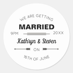 Sticker Rond Monogrammes mariages. Comment Se Marier Typographi