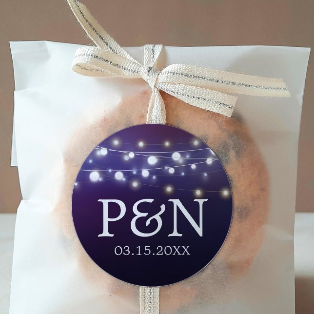 Sticker Rond Monogrammes Mariages du soir (Créateur téléchargé)