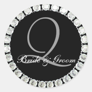 Sticker Rond Monographie de diamant Q sceau personnalisable