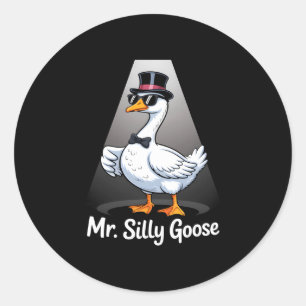Sticker Rond Monsieur mr silly goose se déchaînant sur le pont