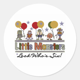 Sticker Rond Monster 6e anniversaire