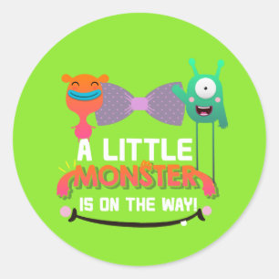Sticker Rond Monster Baby shower - Ils ont créé un Monster