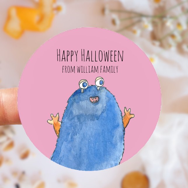 Sticker Rond Monster Candy Happy Halloween (Monster Candy Happy Halloween Classic Round Sticker)