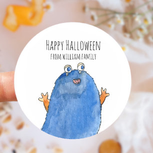Sticker Rond Monster Candy Happy Halloween