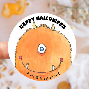 Sticker Rond Monster Candy Happy Halloween