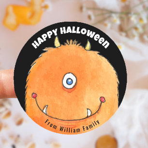 Sticker Rond Monster Candy Happy Halloween